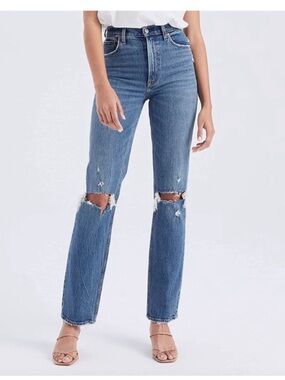 Abercrombie & Fitch Curve Love Ultra High Rise Ankle Straight Jeans